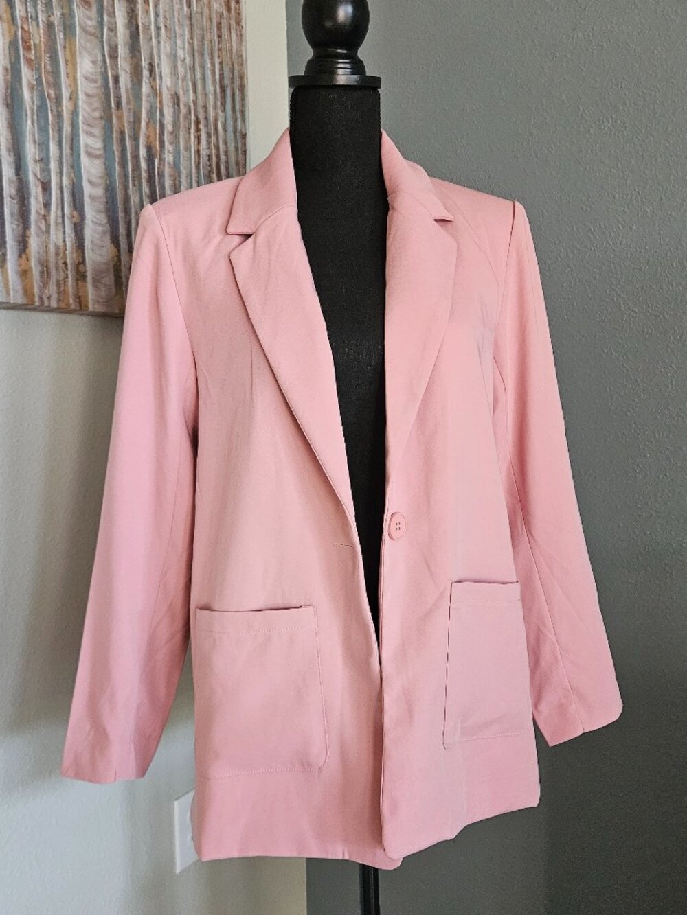 Wild Junkie Boutique Oversized Boyfriend Blazer - Pink - Size XS